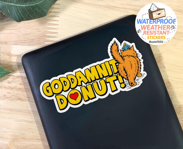 Goddamnit Donut Sticker, One (1) Sticker by BootsTees