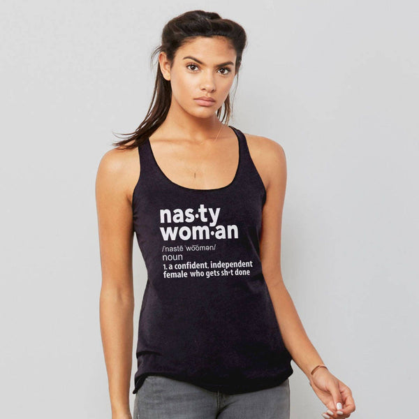 Feminist Tank Top, Black Womens Racerback S by BootsTees