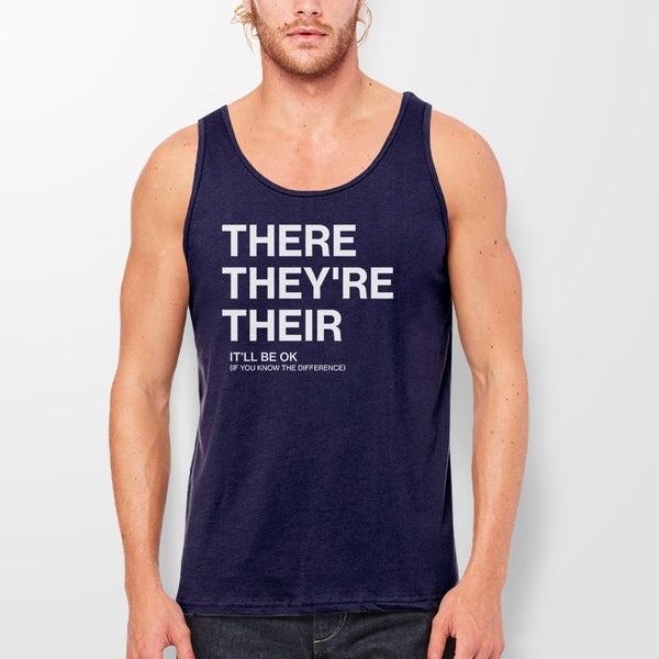 There They're Their Grammar Tank Top, Black Unisex Tank S by BootsTees