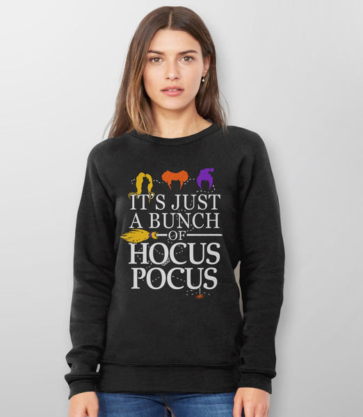 Hocus Pocus Sweatshirt or Hoodie | Women Halloween Sweater, Black Unisex Hoodie S by BootsTees