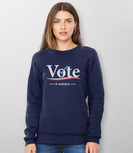 Vote Sweatshirt or Hoodie, Navy Blue Unisex Hoodie S by BootsTees
