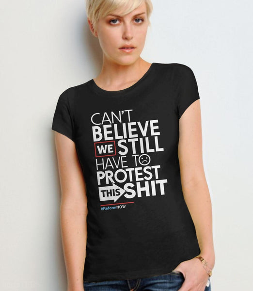 Funny Protest Shirt | Womens March tee, Black Unisex S by BootsTees