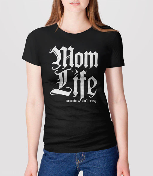 Funny Mom Gift | Mom Life Shirt, Black Unisex XS by BootsTees