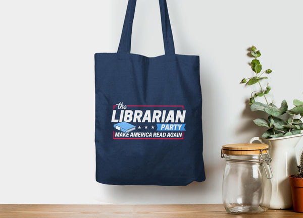 Librarian Gift for Reader Tote Bag | reading gift for English teacher tote bag, Tote Bag Navy Blue by BootsTees