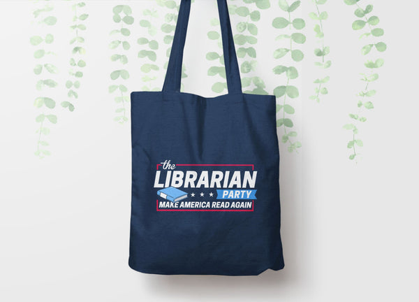 Librarian Gift for Reader Tote Bag | reading gift for English teacher tote bag, Tote Bag Navy Blue by BootsTees
