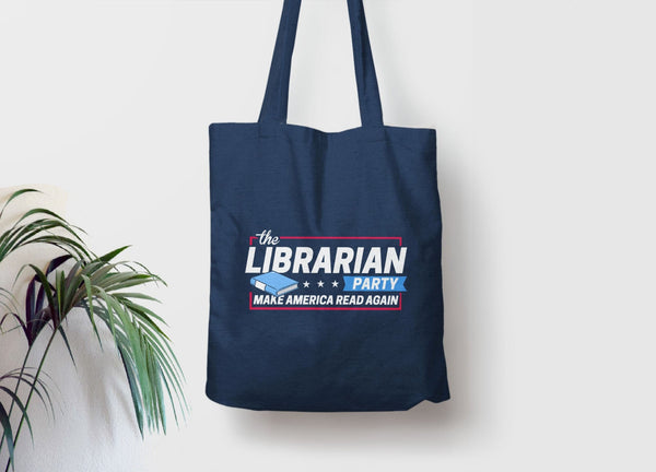 Librarian Gift for Reader Tote Bag | reading gift for English teacher tote bag, Tote Bag Navy Blue by BootsTees