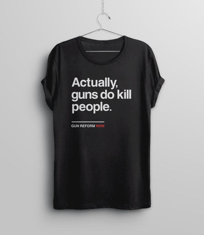 Gun Reform Shirt, Black Unisex XS by BootsTees