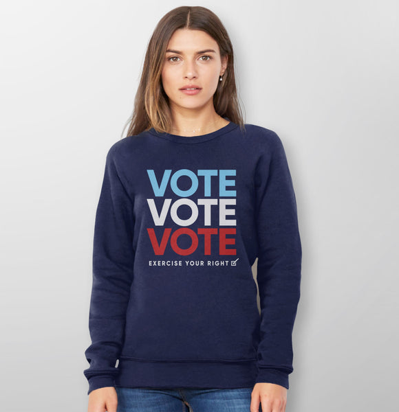 Vote Sweatshirt for Women or Men | Voting Hoodie, Navy Blue Unisex Hoodie S by BootsTees
