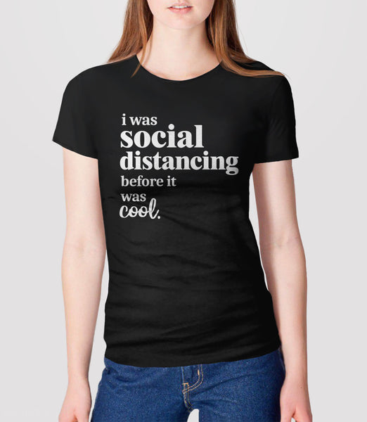 Social Distance Shirt for Women or Men, Navy Blue Unisex S by BootsTees