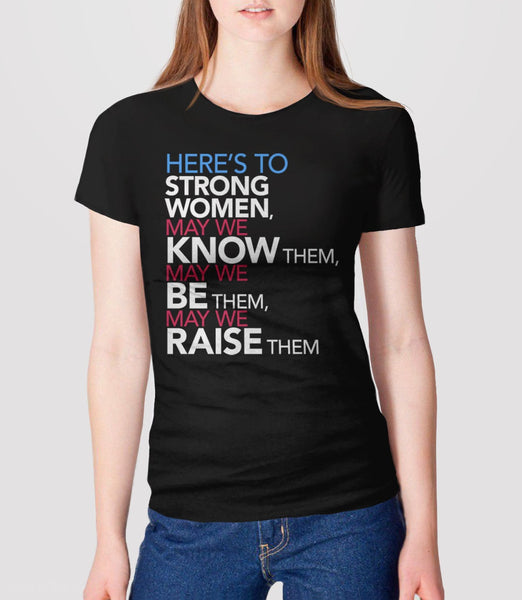 Feminist Graphic Tee Shirt with Strong Women Quote, Black Unisex XS by BootsTees