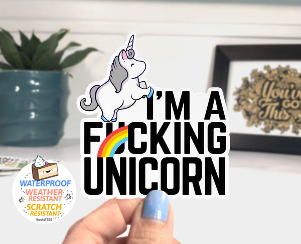 Badass Unicorn Sticker Pack for Adults (5 Stickers)