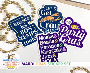 Mardi Gras Sticker Set (4 Stickers)