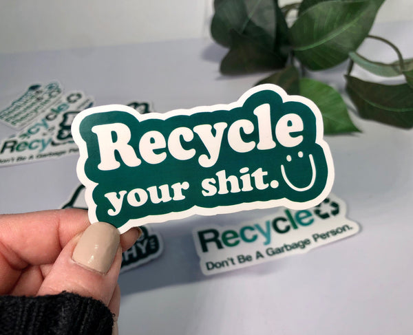 Recycling Sticker Pack (Garbage Person, Trashy, Unicorn & Recycle)
