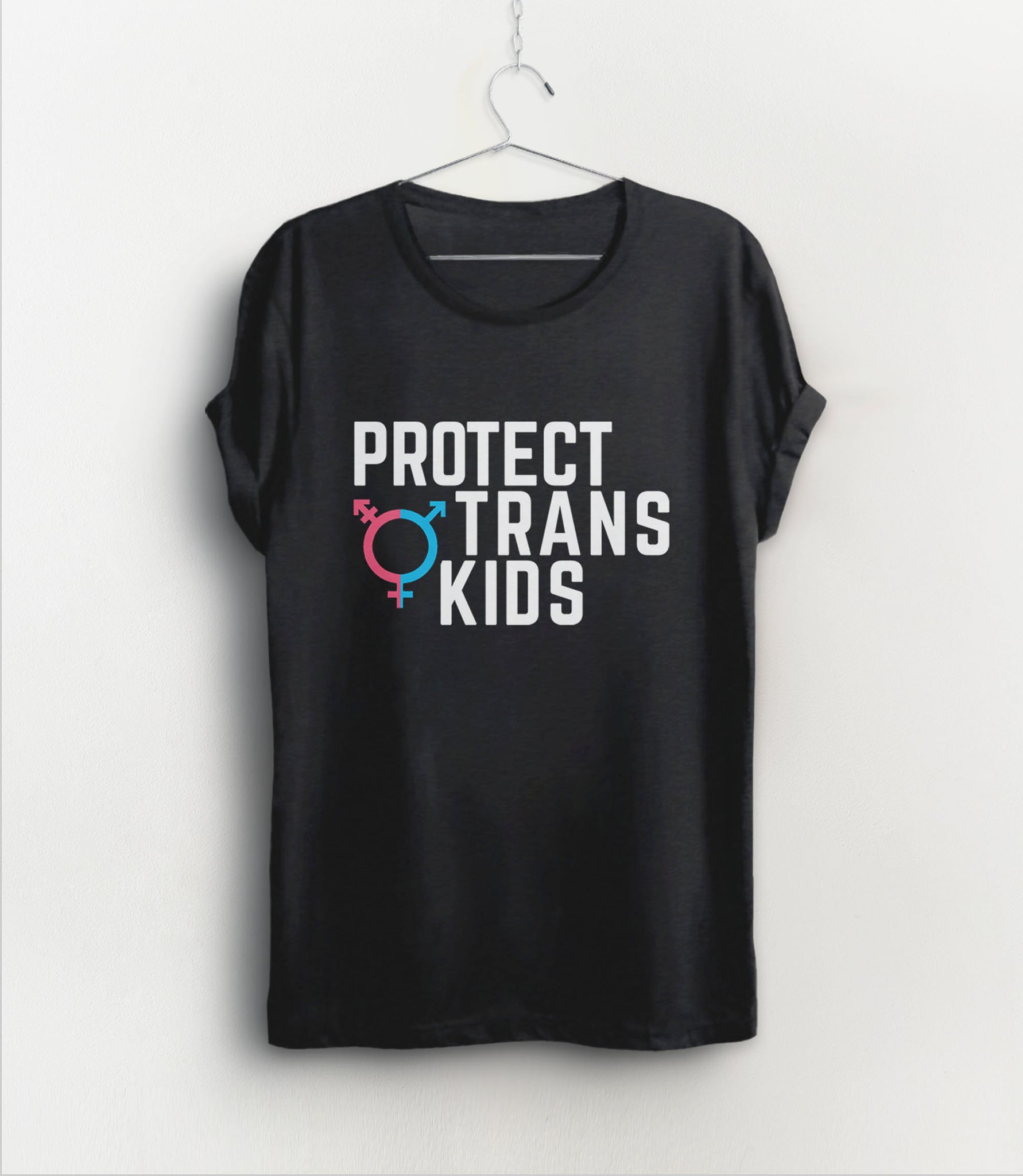Protect Trans Kids T-Shirt, Navy Blue Unisex XS by BootsTees