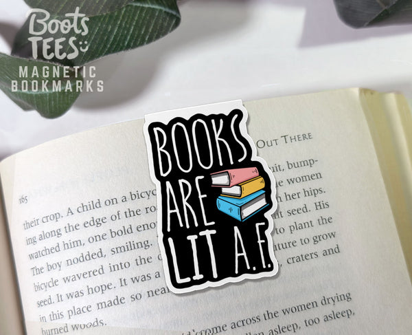 Books are Lit AF Bookmark, One (1) Bookmark by BootsTees