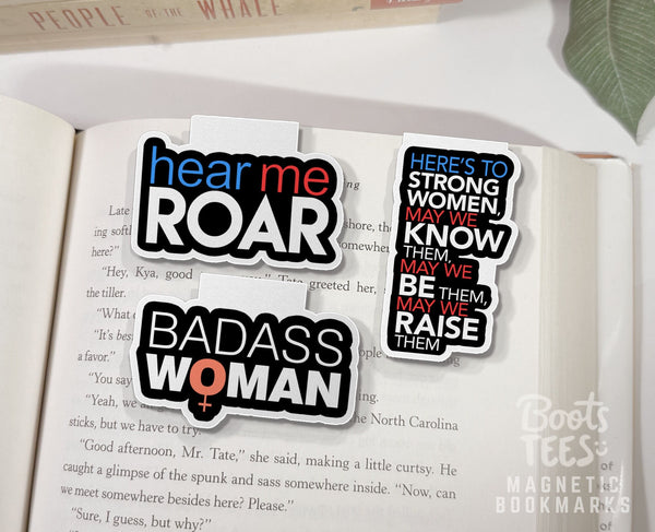Feminist Magnetic Bookmark Set, Full Set of 3 by BootsTees