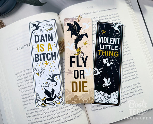 Fourth Wing Bookmark Set, ALL 3 DESIGNS by BootsTees