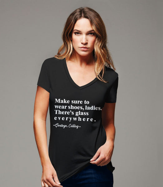 Make Sure to Wear Shoes Ladies Shirt, Black Unisex S by BootsTees