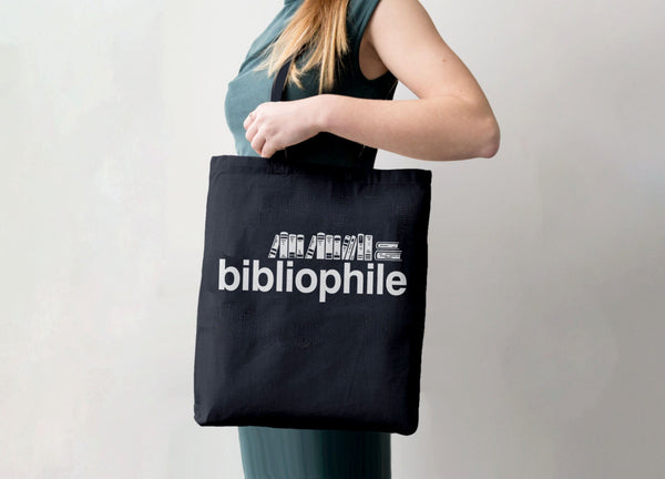 Bibliophile Book Tote Bag, Tote Bag Black by BootsTees