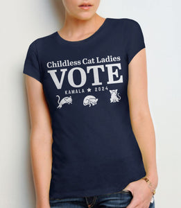 Childless Cat Ladies Vote Shirt, Black Unisex XS by BootsTees
