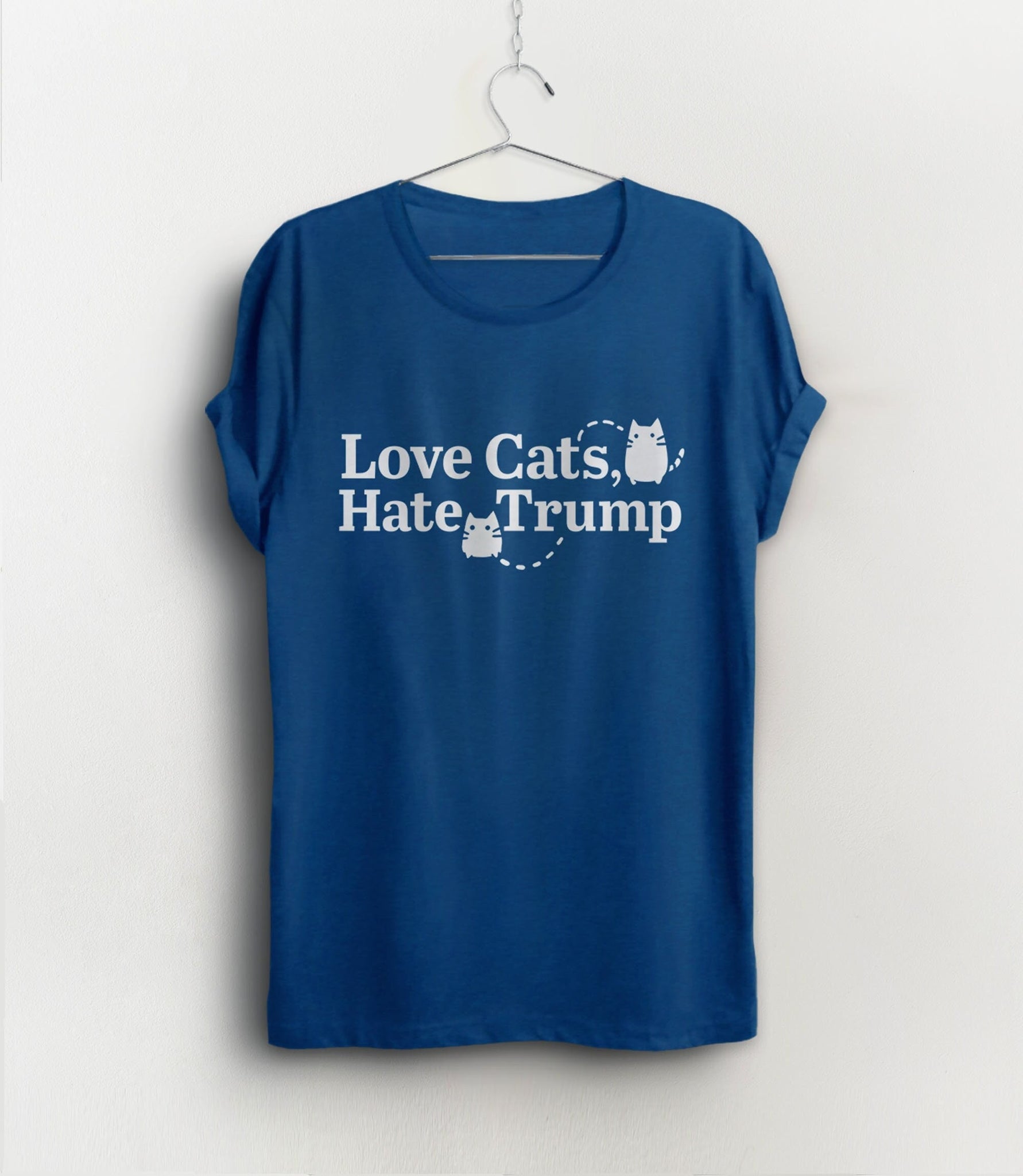 Love Cats Hate Trump Shirt, Black Unisex XS by BootsTees