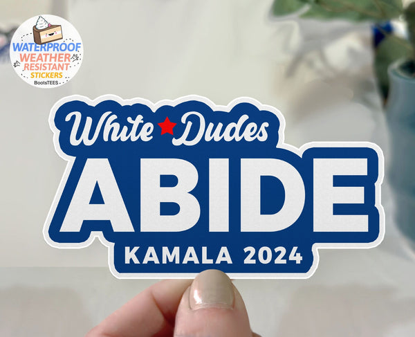 White Dudes for Harris Sticker, One (1) Sticker by BootsTees