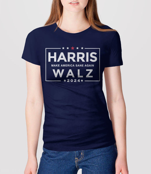 Harris Walz Shirt, Black Unisex XS by BootsTees