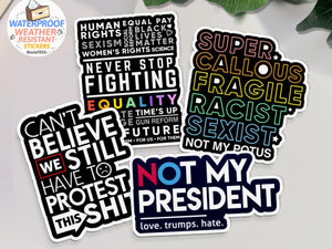 Anti Trump Sticker Pack, ALL 4 STICKERS by BootsTees