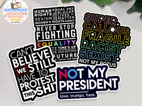 Anti Trump Sticker Pack, ALL 4 STICKERS by BootsTees