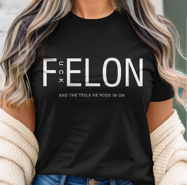 Anti Elon Musk Shirt, Black Unisex XS by BootsTees