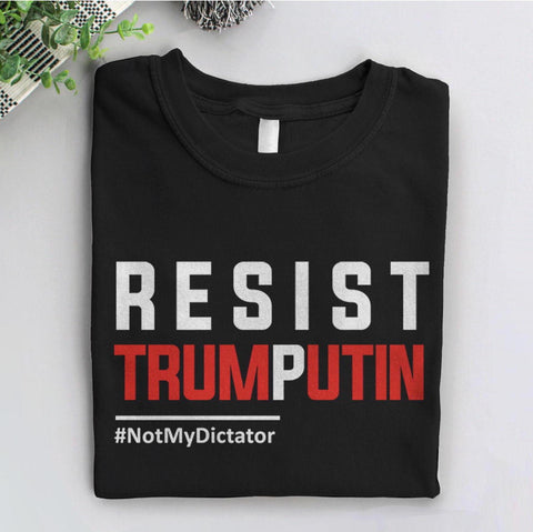 Resist Trump Putin Shirt, Black Unisex XS by BootsTees