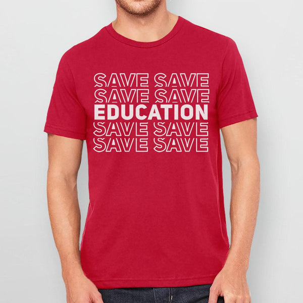 Save Education Shirt, Black Unisex XS by BootsTees