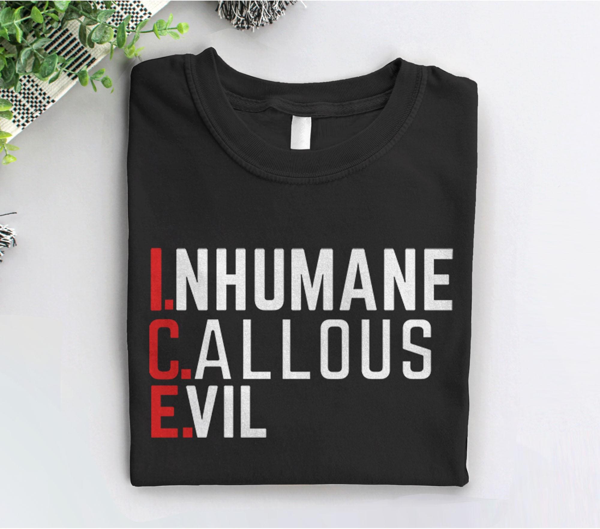 Anti ICE Acronym Shirt, Black Unisex XS by BootsTees