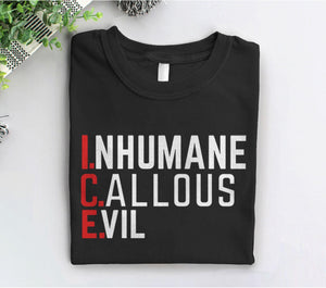 Anti ICE Acronym Shirt, Black Unisex XS by BootsTees