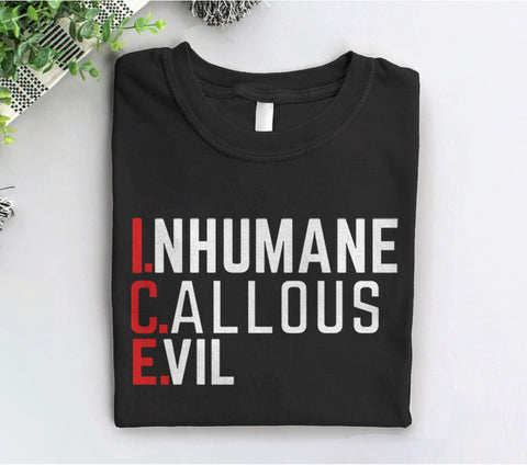 Anti ICE Acronym Shirt, Black Unisex XS by BootsTees