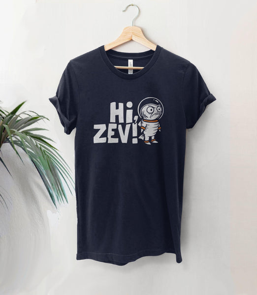Hi Zev T-Shirt with Princess Donut Quote, Navy Blue Unisex XS by BootsTees