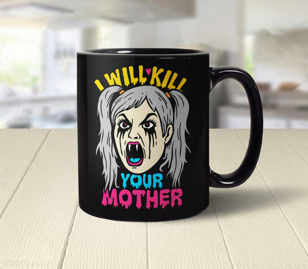 Hi Zev and Samantha Coffee Mugs (11oz), Your Mother (Black) by BootsTees