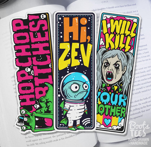 Dungeon Crawler Carl Bookmark Set, Hand Drawn DCC Merch Character Artwork, Fan Art with No Ai, BootsTees dungeon crawler gift, Hi Zev, IWKYM