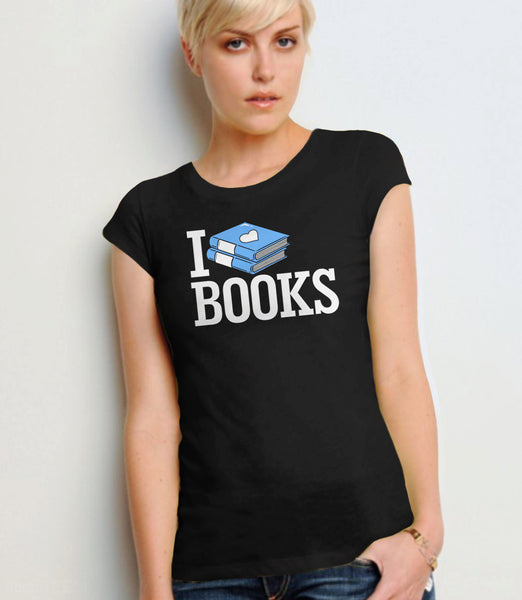 I Love Books Shirt | Funny Literary Shirt and Book Nerd Gift for Readers, Black Unisex S by BootsTees