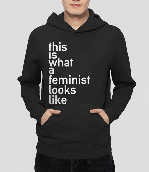 This is What a Feminist Looks Like Sweatshirt, Black Unisex Hoodie S by BootsTees