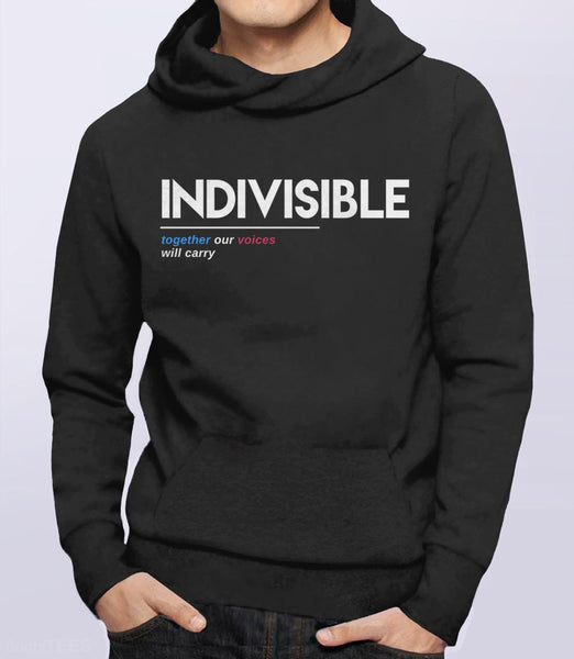 Indivisible Sweatshirt | Anti Trump Sweatshirt, Black Unisex Hoodie S by BootsTees