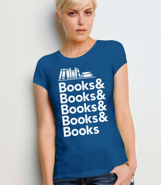 Book Shirt for Librarian, Navy Blue Unisex S by BootsTees
