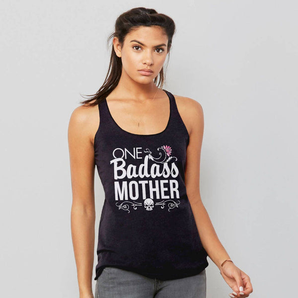 One Badass Mother Tank Top, Black Unisex Tank S by BootsTees