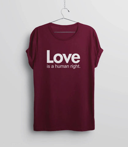 Love is Love Shirt | valentines day lgbt shirt, Maroon Unisex XS by BootsTees