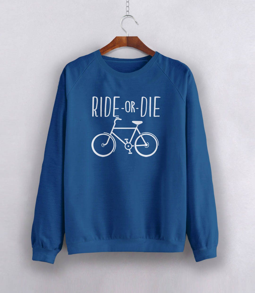 Ride or Die Cycling Sweatshirt, Black Unisex Hoodie S by BootsTees