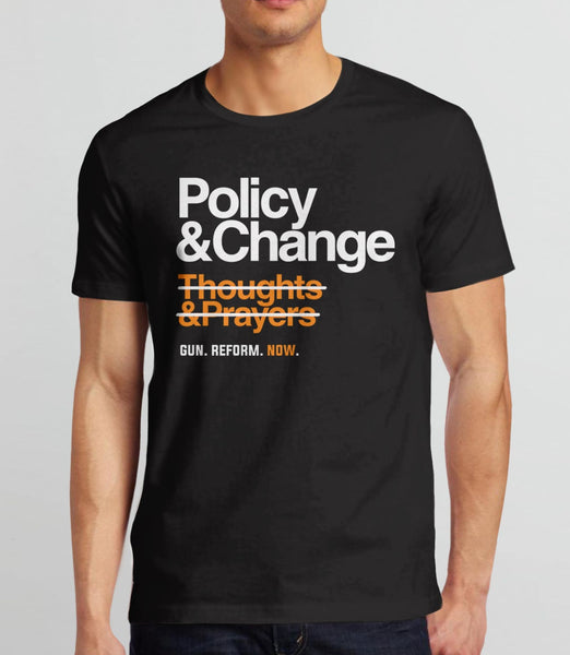 Policy and Change Shirt, Black Unisex XS by BootsTees