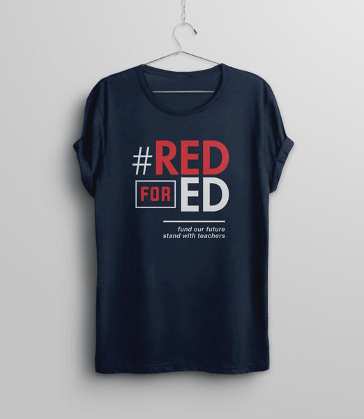 Red for Ed Shirt for Teacher, Black Unisex XS by BootsTees