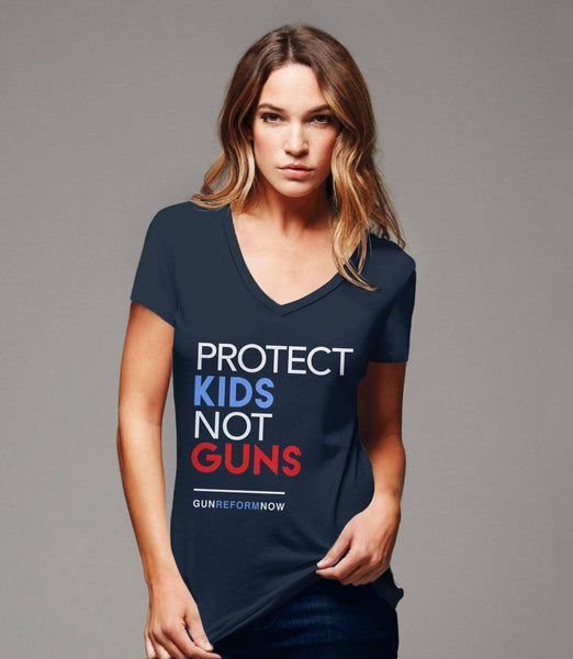 Protect Kids Not Guns Shirt, Navy Blue Unisex XS by BootsTees