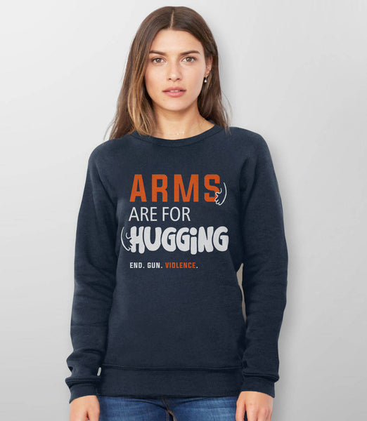 Arms Are for Hugging Anti Gun Sweatshirt, Black Unisex Hoodie S by BootsTees