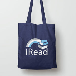 i Read Tote Bag, Tote Bag Black by BootsTees
